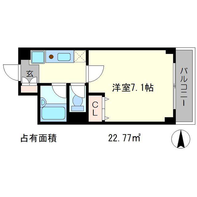 リバティ東大路(1K/4階)の間取り写真