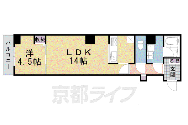 L`PUR BUIL(1LDK/2階)の間取り写真