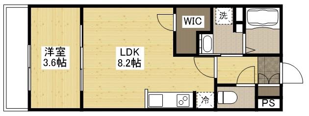 月光福山北零番館(1LDK/2階)の間取り写真