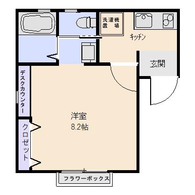 グリーンパレス妙見(1K/1階)の間取り写真