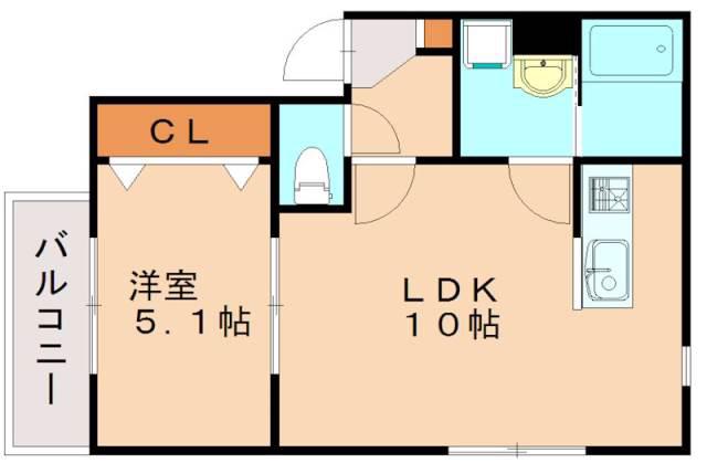 DHガーデン井尻南(1LDK/1階)の間取り写真