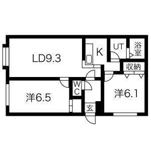 パレットコートI(2LDK/3階)の間取り写真