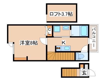 あんしん宮川町(1K/2階)の間取り写真