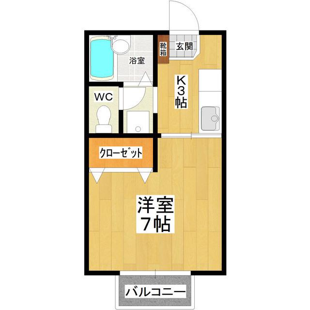 スドウハイツ(1K/2階)の間取り写真