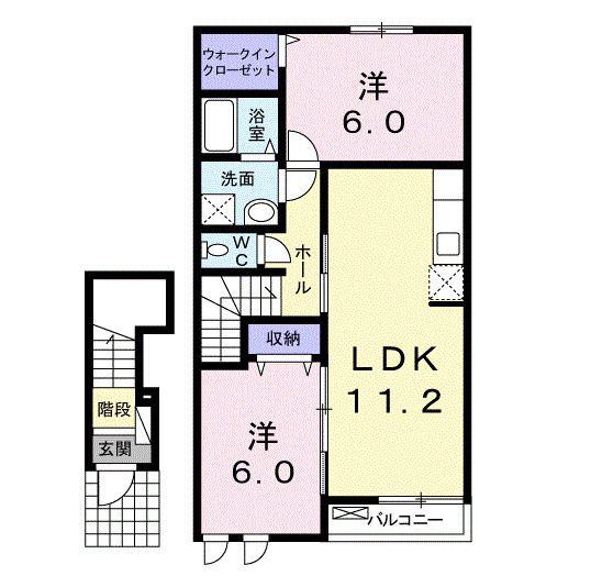 ダイナソーT(2LDK/2階)の間取り写真