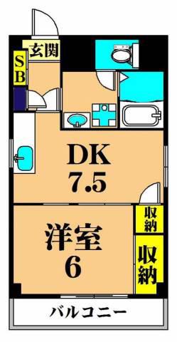 リバティ大井(1DK/3階)の間取り写真