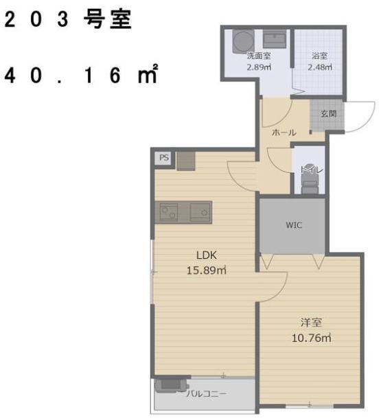 ラウレア本中山(1LDK/2階)の間取り写真