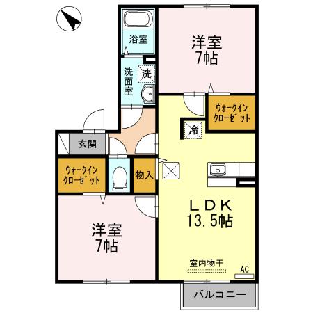 メゾン シャリテ(2LDK/1階)の間取り写真