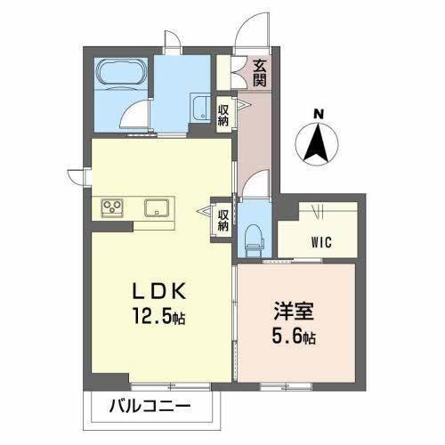 SOLANA(1LDK/1階)の間取り写真