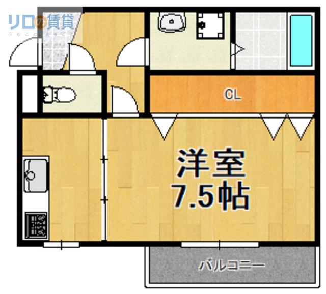 小戸日進ビル(1K/2階)の間取り写真