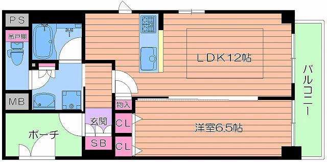 プレサンスロジェ本町(1LDK/13階)の間取り写真