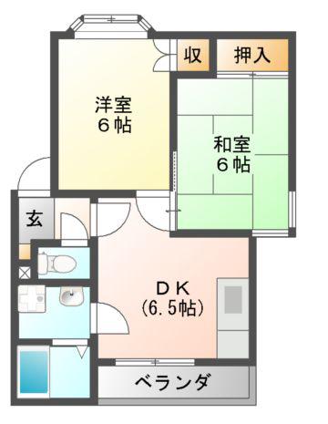 クライムハウス(2DK/4階)の間取り写真