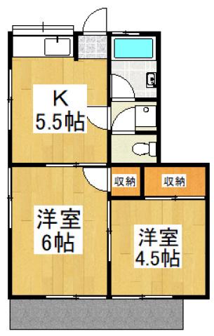 ミキコーポ小手指(2K/1階)の間取り写真