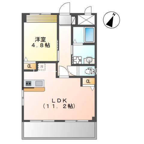 SUN HILLS M&Y(1LDK/1階)の間取り写真