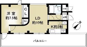 フェリーチェ西神(1LDK/8階)の間取り写真