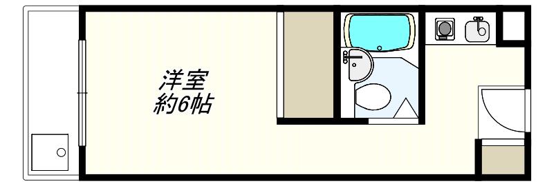 ワイズレジデンス泉大津(1K/4階)の間取り写真
