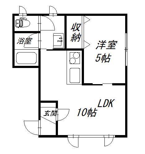 パリエS23(1LDK/1階)の間取り写真
