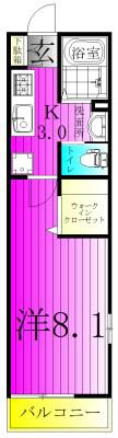 フラットおおたかの森(1K/3階)の間取り写真