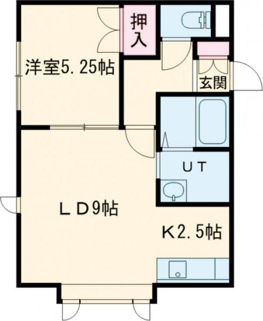 グランビュー東光(1LDK/1階)の間取り写真