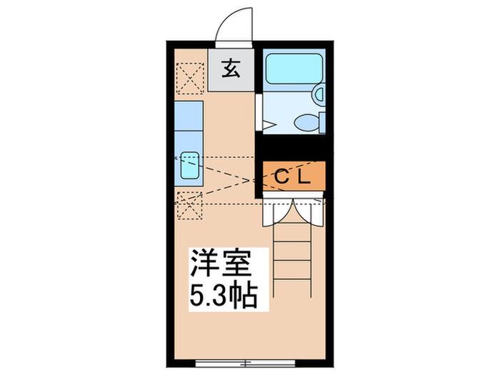 エステートピア梅屋敷(ワンルーム/2階)の間取り写真