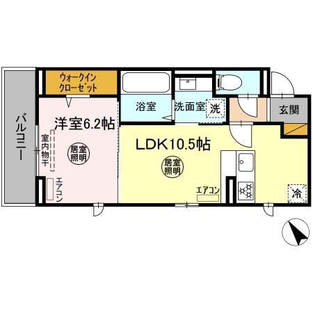DROOM花園(1LDK/3階)の間取り写真