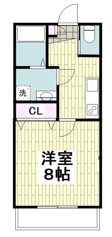 チュラビスタ(1K/1階)の間取り写真