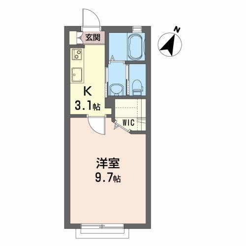 シャーメゾン前田(1K/2階)の間取り写真