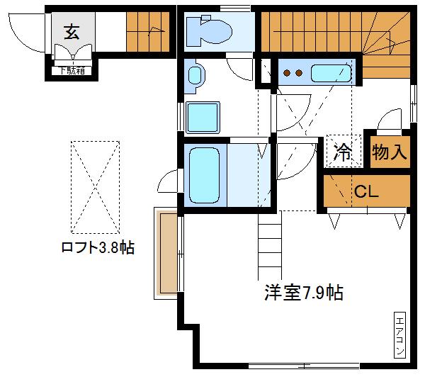 メゾンドミュー(1K/2階)の間取り写真