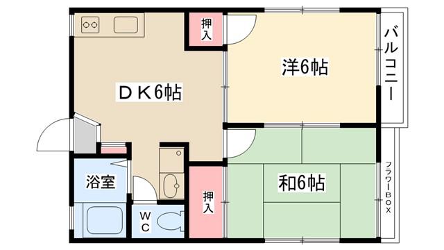 リバーハイツI(2DK/2階)の間取り写真