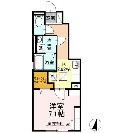 クレール(1K/1階)の間取り写真