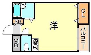 サニーパレス大津和(ワンルーム/3階)の間取り写真