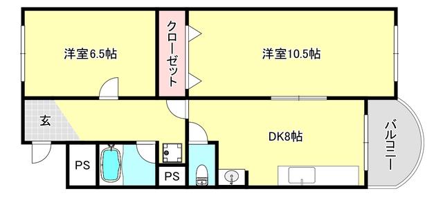 ハイツ春日野(1SLDK/1階)の間取り写真