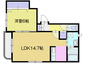 ドームアカシア(1LDK/2階)の間取り写真