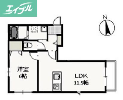 プレノアール A(1LDK/1階)の間取り写真
