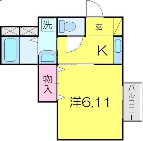 シャルマン(1K/2階)の間取り写真