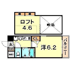 エステムコート三宮イーストポルトマーレ(1K/8階)の間取り写真