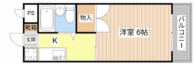 サンハイツ峯(1K/2階)の間取り写真