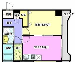 ユタカマンション(1DK/1階)の間取り写真
