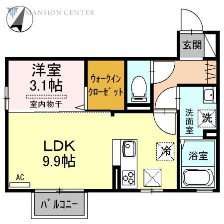 マーベラス(1LDK/1階)の間取り写真