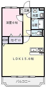 ユーミープランドール(1LDK/2階)の間取り写真