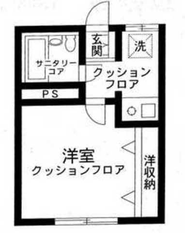 コンフォール城南(1K/2階)の間取り写真