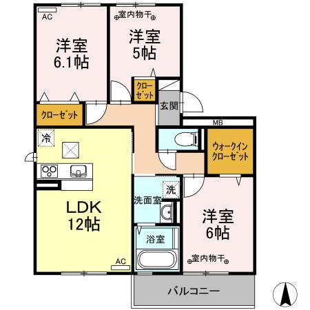 センチュリー(3LDK/1階)の間取り写真