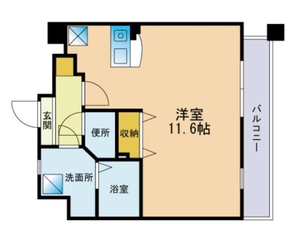 サン姪浜(ワンルーム/1階)の間取り写真