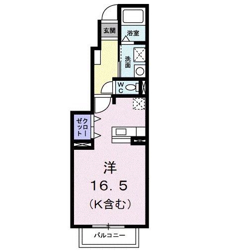 ソフィア(ワンルーム/1階)の間取り写真
