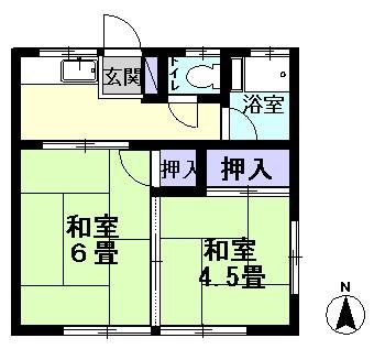 パークサイド(2K/1階)の間取り写真