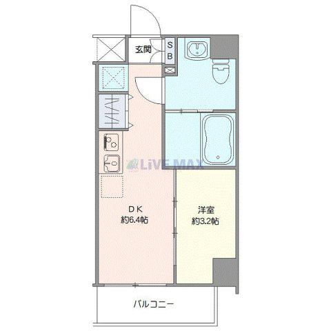 スパシエ幡ヶ谷(1DK/2階)の間取り写真