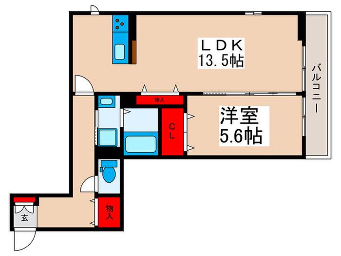 フレッチェ(1LDK/3階)の間取り写真