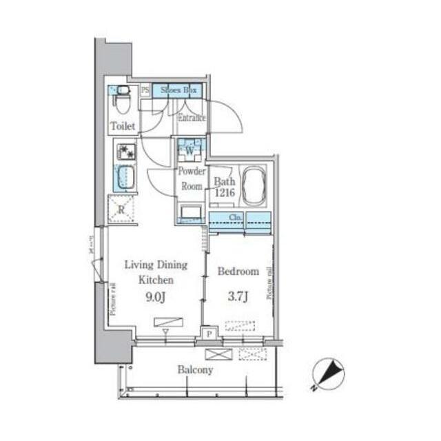 パークアクシス押上テラス 部屋番号703(1LDK/7階)の間取り写真
