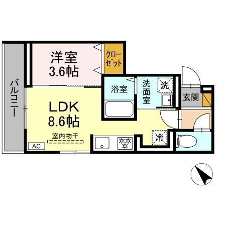 D-SOLACE幕張本郷2丁目(1LDK/3階)の間取り写真