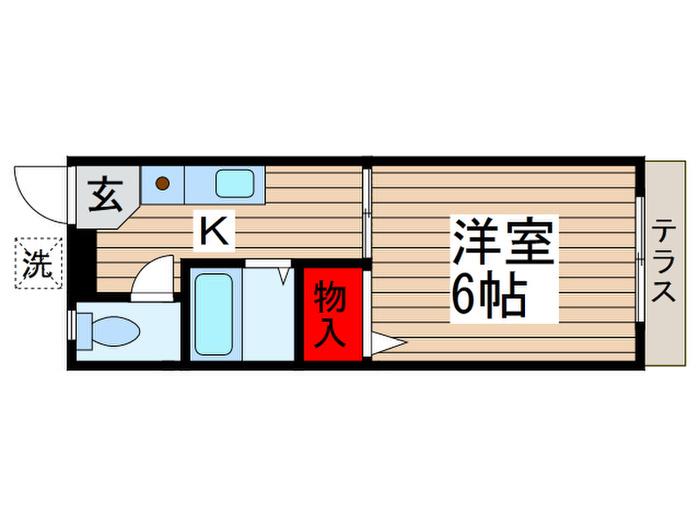 静観荘(1K/1階)の間取り写真